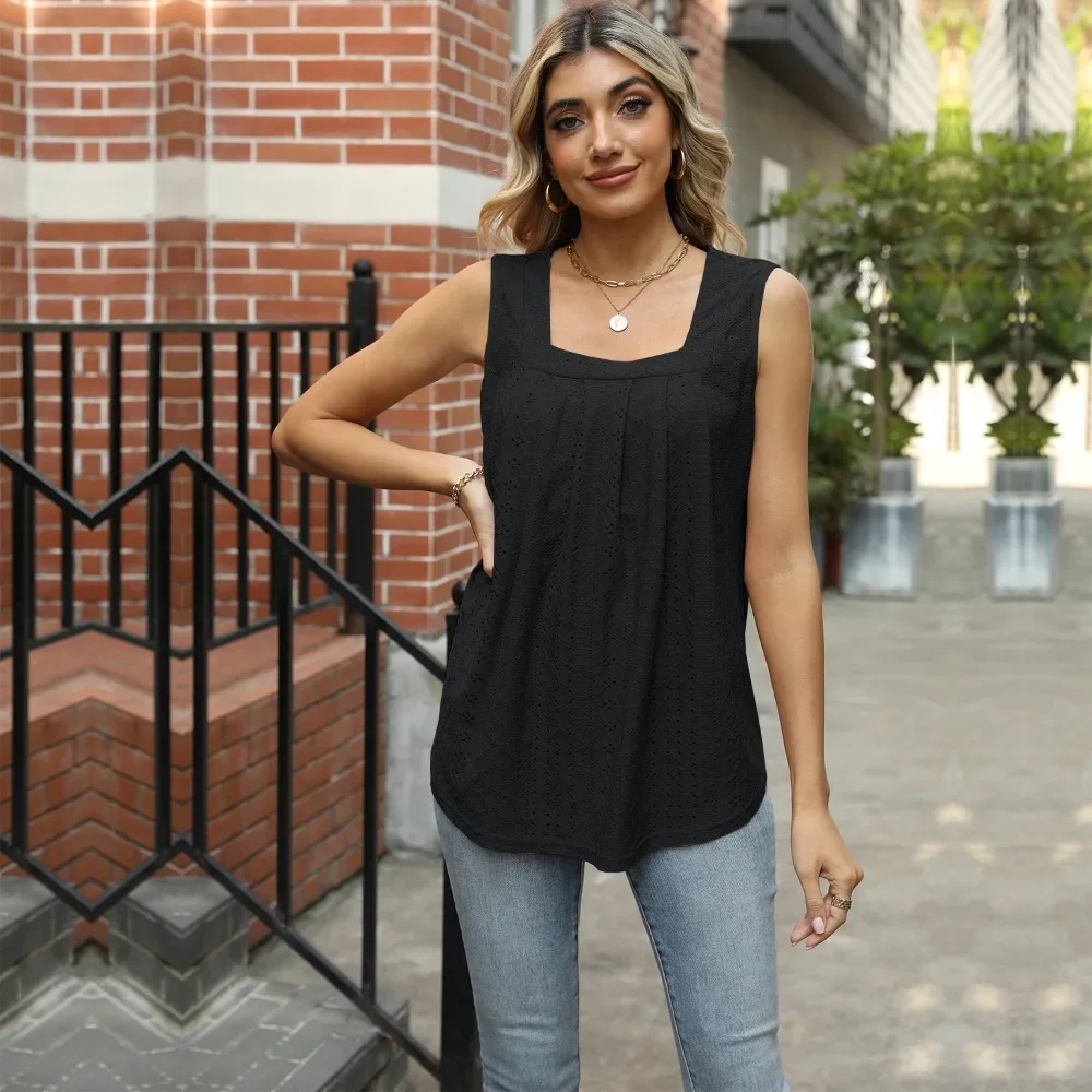 Women's Blouses & Shirts for Women Elegant Clothes Korean Sleeveless Sun Top Purple Green Pink White Black Summer Clothing
Women's Blouses & Shirts for Women Elegant Clothes Korean Sleeveless Sun Top Purple Green Pink White Black Summer Clothing