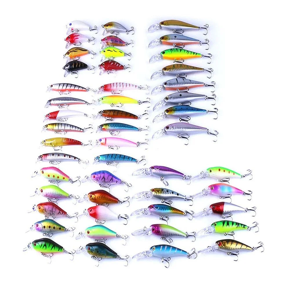 48-piece Luya bait set mixed with colorful Mino rock little fat man long-range tongue to lure fake bait.
48-piece Luya bait set mixed with colorful Mino rock little fat man long-range tongue to lure fake bait.