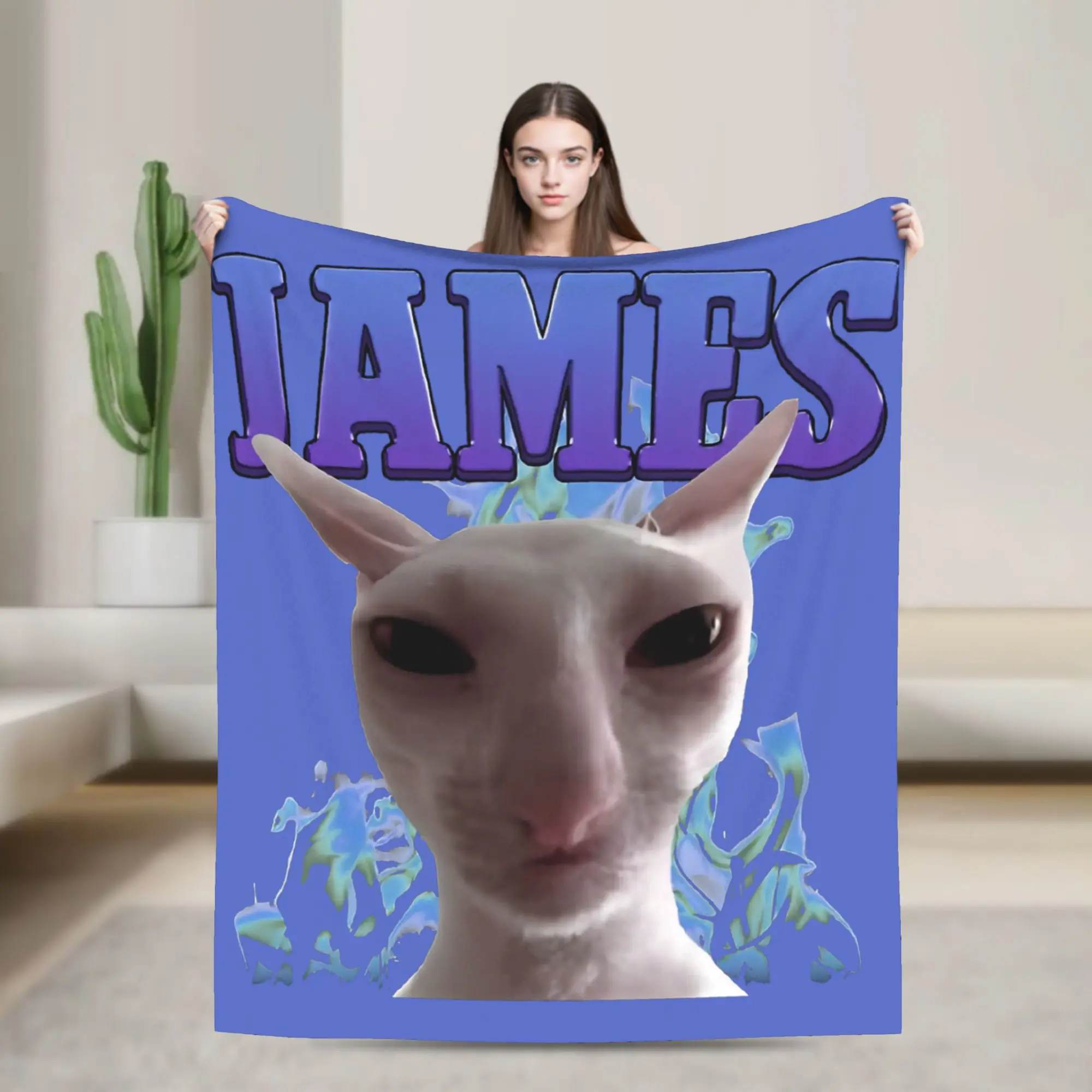Funny James Cat Meme Blankets Decorative Flannel Bedding Throws For Couch Chair Soft Custom DIY Quality Bedspread Birthday Gift
Funny James Cat Meme Blankets Decorative Flannel Bedding Throws For Couch Chair Soft Custom DIY Quality Bedspread Birthday Gift