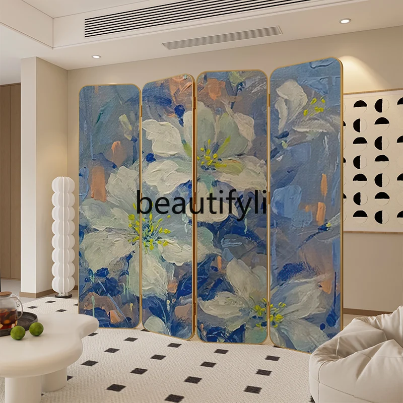 Nordic blue flower aluminum alloy screen partition background decoration porch blocking foldable mobile
Nordic blue flower aluminum alloy screen partition background decoration porch blocking foldable mobile