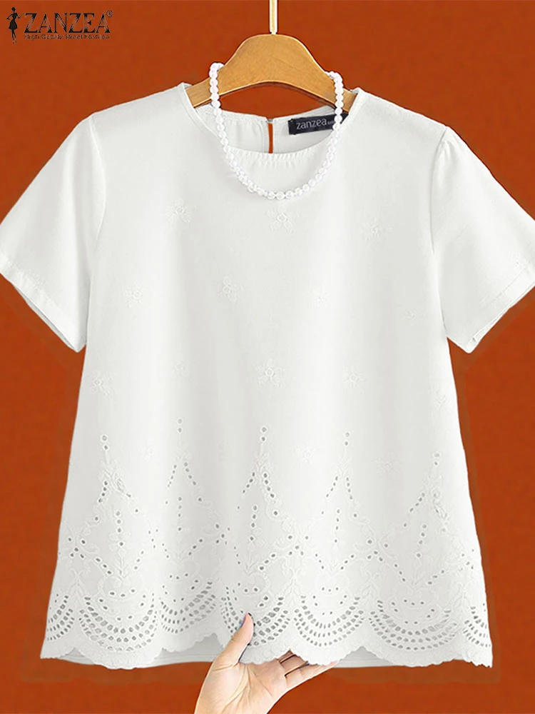 ZANZEA Cotton Blouse Women Casual Loose Lace Patchwork Tops Fashion Solid Color Blusas 2025 Short Sleeve Summer Tunic Oversized
ZANZEA Cotton Blouse Women Casual Loose Lace Patchwork Tops Fashion Solid Color Blusas 2025 Short Sleeve Summer Tunic Oversized