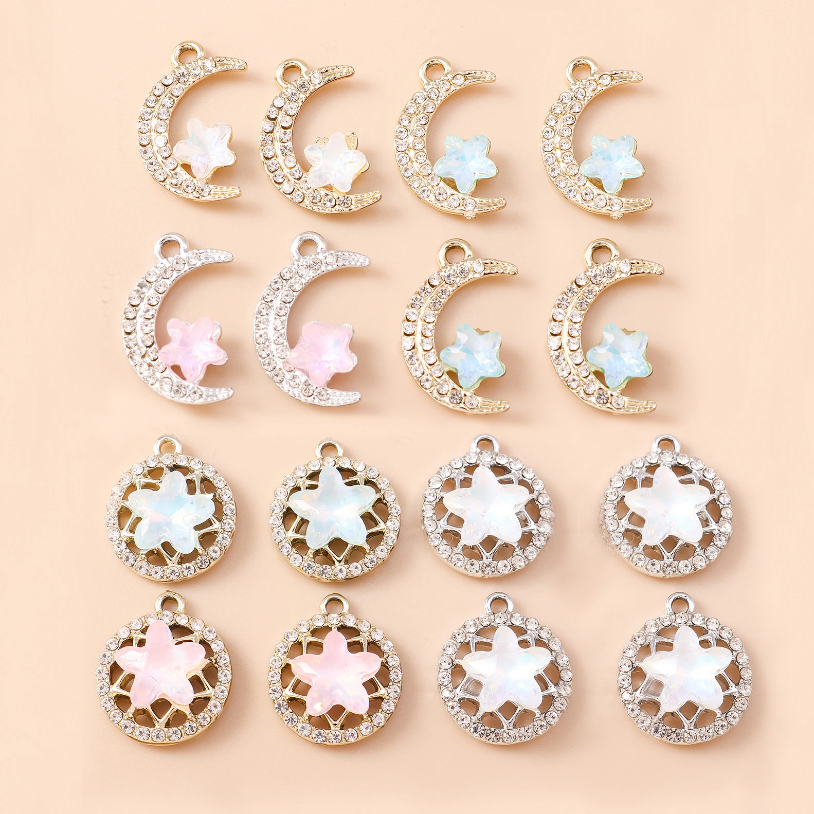 Leslie 10pcs Sparkling CZ Crystal Moon Star Charms for Jewelry Making Bracelet Necklace Earrings Pendants Accessories DIY Craft
Leslie 10pcs Sparkling CZ Crystal Moon Star Charms for Jewelry Making Bracelet Necklace Earrings Pendants Accessories DIY Craft