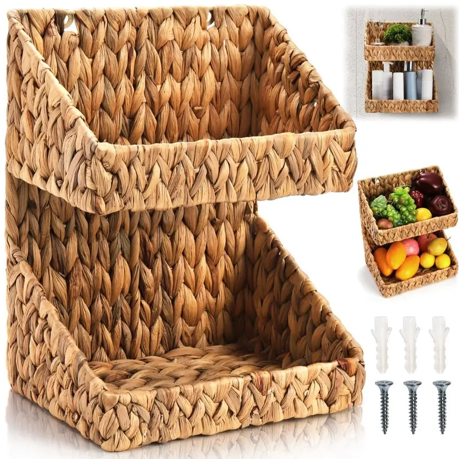 Handwoven Storage Basket, Water Hyacinth Standing Rack, Kitchen Countertop Organizer, Hanging Bathroom Basket, Fruit Vegetable H
Handwoven Storage Basket, Water Hyacinth Standing Rack, Kitchen Countertop Organizer, Hanging Bathroom Basket, Fruit Vegetable H