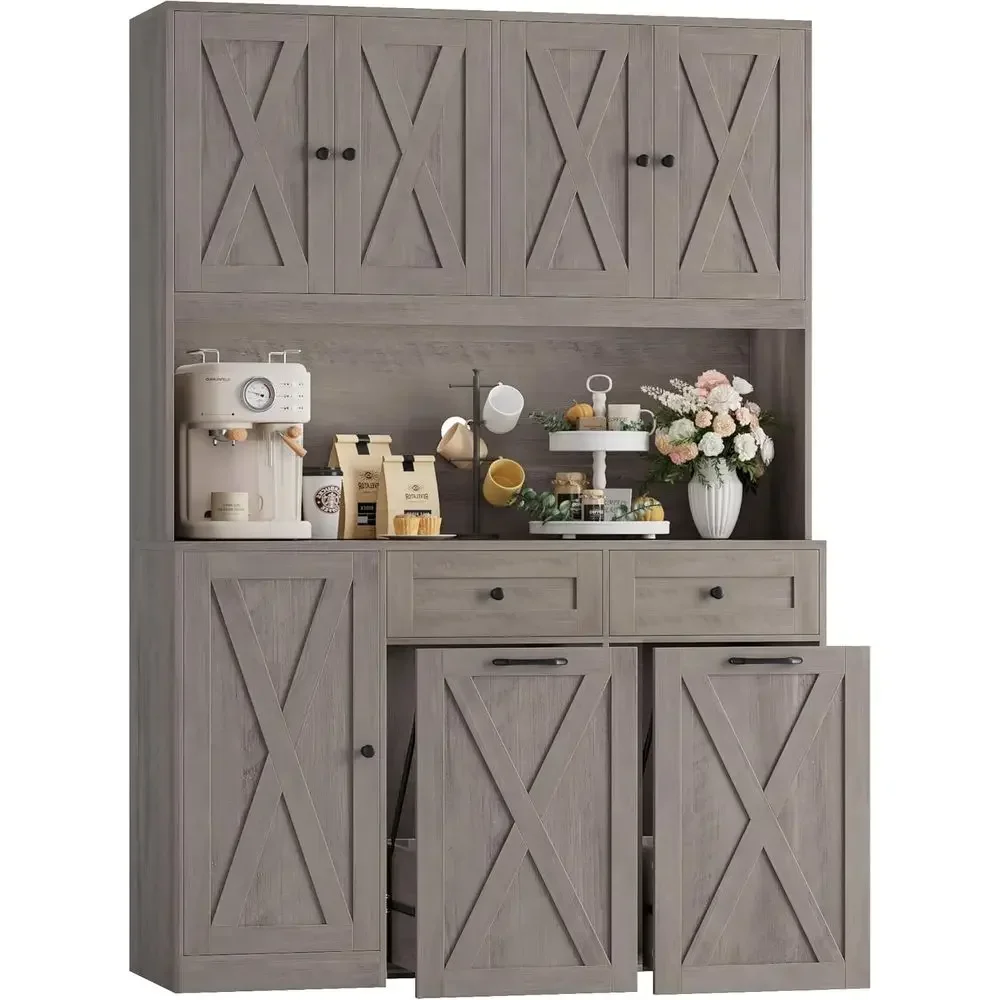 Ash Grey 71 High Double Pull-Out Trash Can Cabinet with 12.5 Gallon Capacity and 47 Wide Pantry Storage
Ash Grey 71 High Double Pull-Out Trash Can Cabinet with 12.5 Gallon Capacity and 47 Wide Pantry Storage