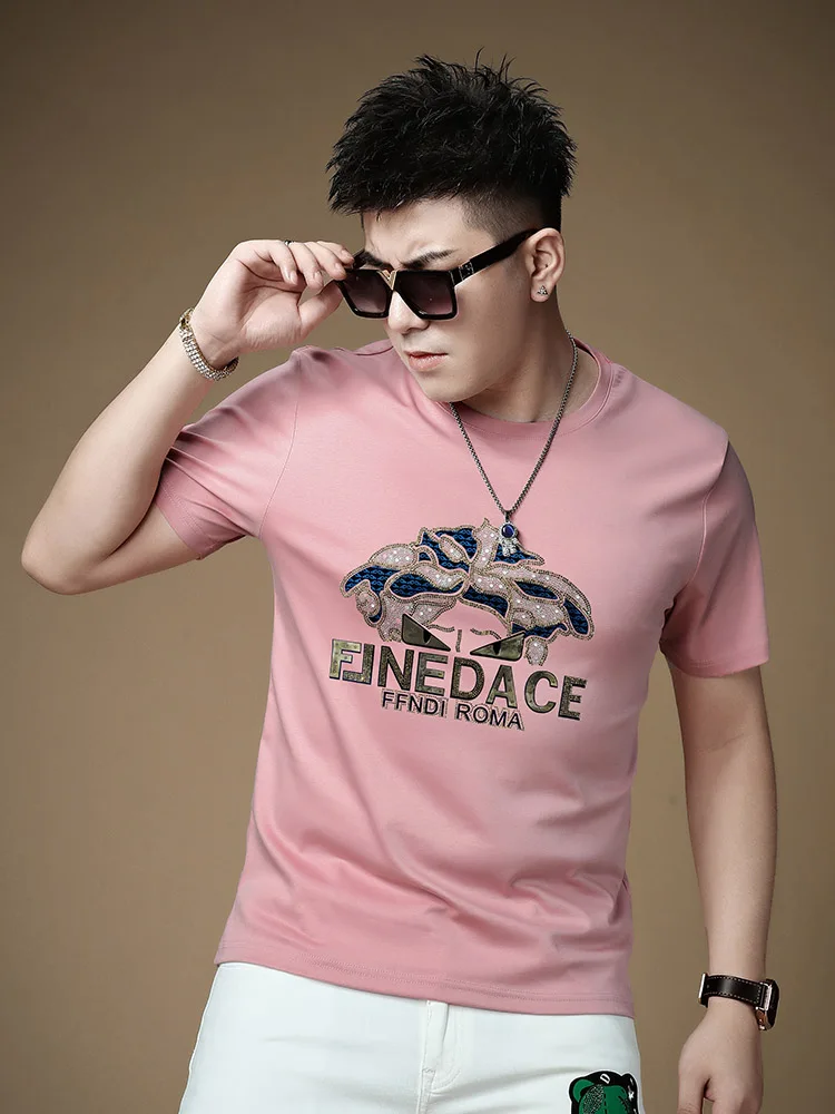 Summer 2026 Men's Pink ort Sve T-irt Casual round Ne Glitter Body irt Knitted Fabric Geometric Pattern Slim Fit Yo...
Summer 2026 Men's Pink ort Sve T-irt Casual round Ne Glitter Body irt Knitted Fabric Geometric Pattern Slim Fit Yo...