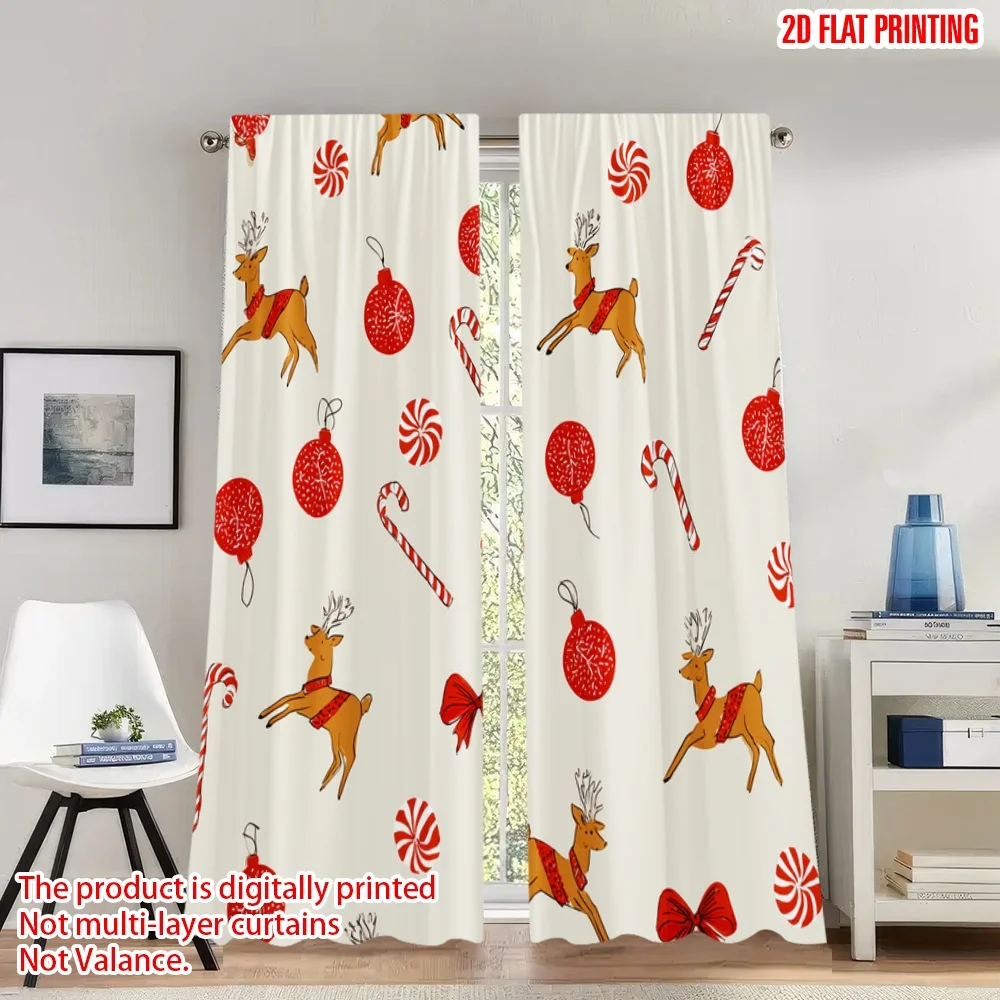2pcs 2D flat printing Christmas curtains Christmas Reindeer Bow Candy Digital Printed Polyester Drapes Spring for Living Room
2pcs 2D flat printing Christmas curtains Christmas Reindeer Bow Candy Digital Printed Polyester Drapes Spring for Living Room