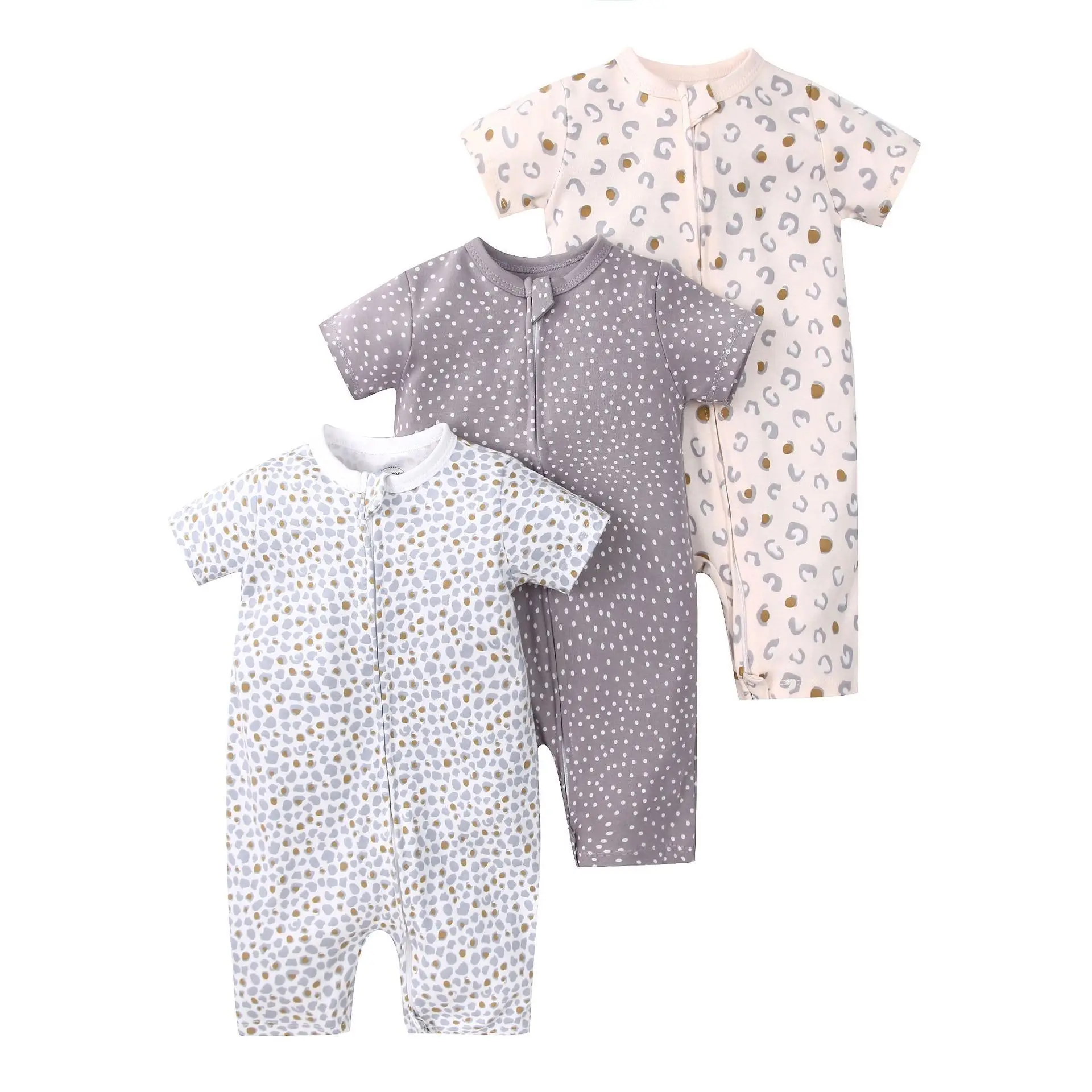 3Pcs Baby Boy/Girl Short Sleeve Rompers - Pure Cotton Zipper Onesies, Comfortable Newborn Sleepwear & Daily Wear (0-24M)
3Pcs Baby Boy/Girl Short Sleeve Rompers - Pure Cotton Zipper Onesies, Comfortable Newborn Sleepwear & Daily Wear (0-24M)