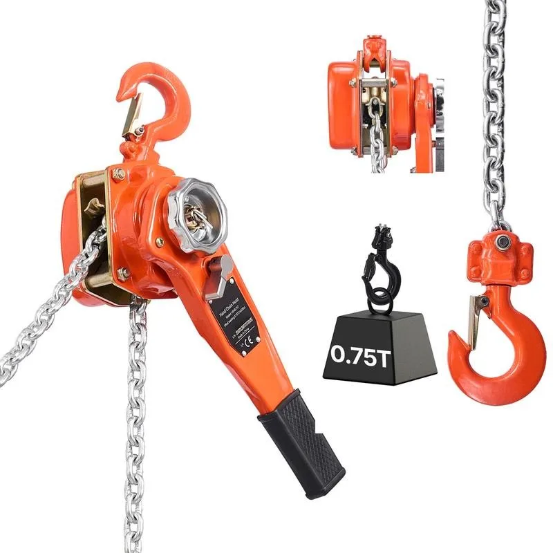 Manual Lever Chain Hoist, 3/4T 1650LBS Capacity Heavy Duty Come Along, 10FT Lift G80 Alloy Steel Chain With Dual Pawl Mechanical Brake,360°Rotating Hooks, for Warehouse Construction Garage
Manual Lever Chain Hoist, 3/4T 1650LBS Capacity Heavy Duty Come Along, 10FT Lift G80 Alloy Steel Chain With Dual Pawl Mechanical Brake,360°Rotating Hooks, for Warehouse Construction Garage