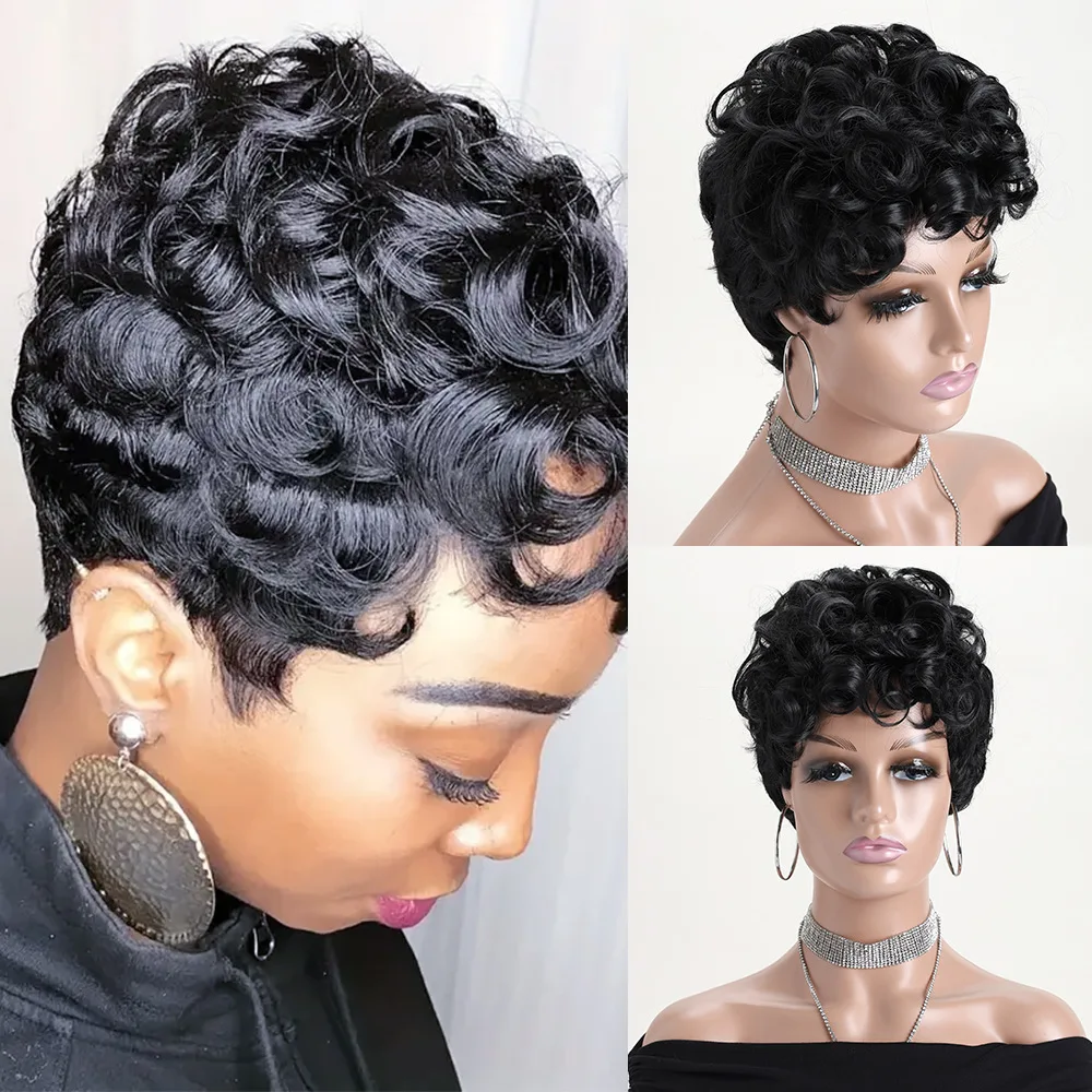 Синтетический парик афро-пикси, короткие вьющиеся волосы для чернокожих женщин, короткие парики с стрижкой пикси, натуральный черный цвет, женские волосы
Синтетический парик афро-пикси, короткие вьющиеся волосы для чернокожих женщин, короткие парики с стрижкой пикси, натуральный черный цвет, женские волосы