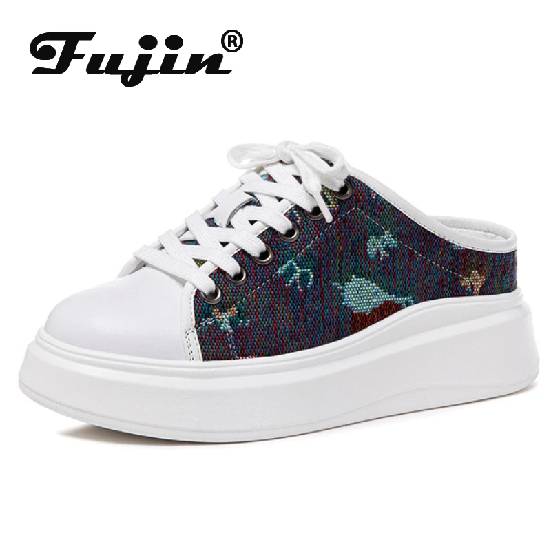 Fujin 7cm Denim Leather Platform Wedge Flats Shoes Chunky Sneaker Casual Comfy Platform Wedge Slippers High Brand Slipper Shoes
Fujin 7cm Denim Leather Platform Wedge Flats Shoes Chunky Sneaker Casual Comfy Platform Wedge Slippers High Brand Slipper Shoes