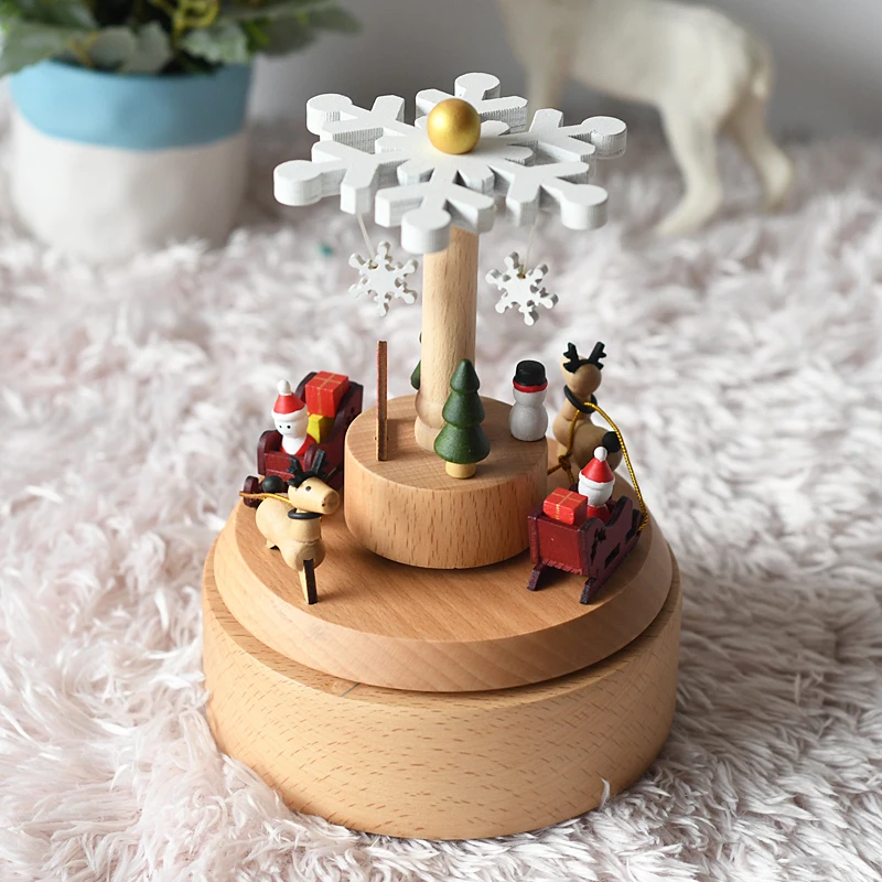 High Quality Music Boxes Christmas Rotating Snowflake Wooden Music Box For Christmas Gifts
High Quality Music Boxes Christmas Rotating Snowflake Wooden Music Box For Christmas Gifts