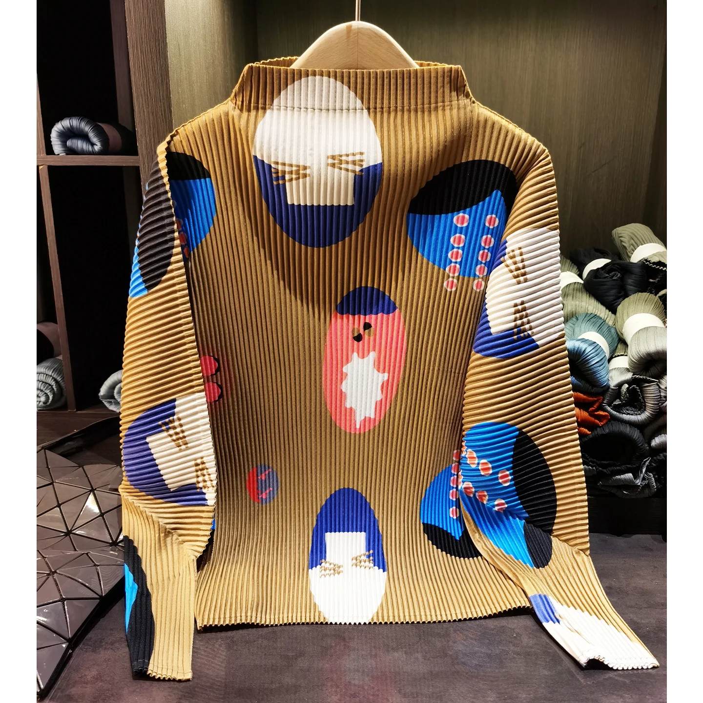 Japanese Design Printed Stand Up Collar Pleated Top for Women Spring New Style Temperament Versatile Loose Long Sleeved T-shirt
Japanese Design Printed Stand Up Collar Pleated Top for Women Spring New Style Temperament Versatile Loose Long Sleeved T-shirt