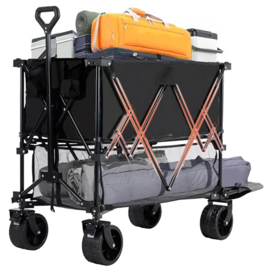 Large Capacity Folding Double Decker Wagon with Brakes 440 lbs All-Terrain Big Wheels Foldable Cart with Flexible Handle for Gr
Large Capacity Folding Double Decker Wagon with Brakes 440 lbs All-Terrain Big Wheels Foldable Cart with Flexible Handle for Gr
