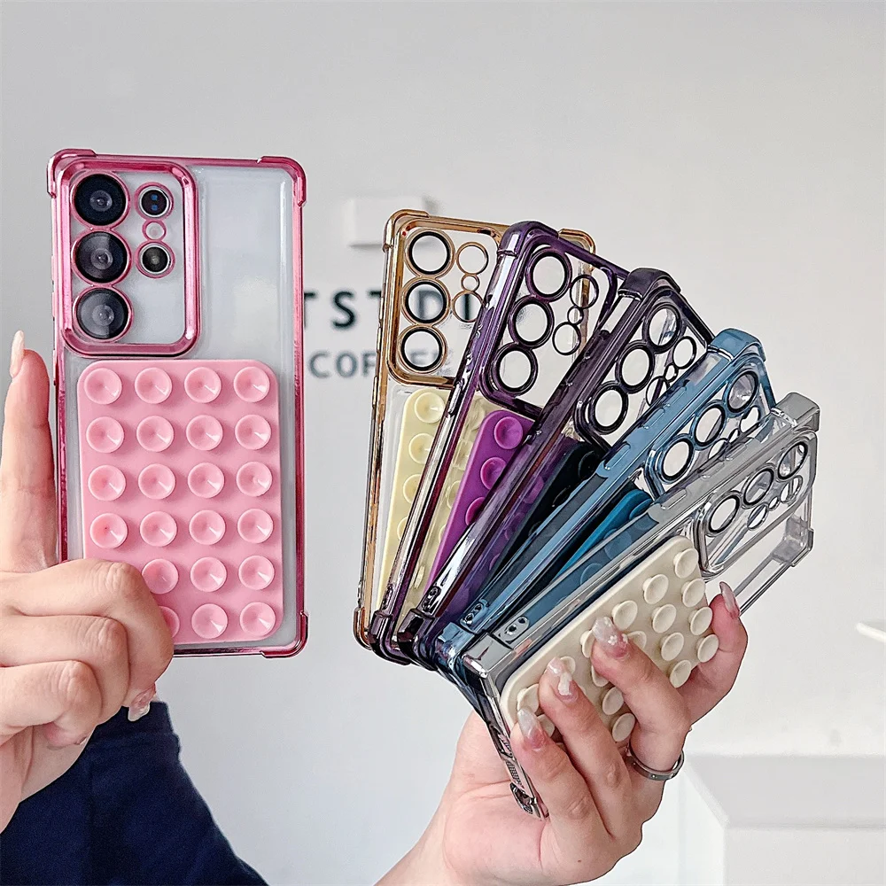 Luxury Silicone Suction Cup Plating Phone Case for S26 Ultra Protect Selfie Grip Fidget Cover for SamSung Galaxy S25 S24 A57 A56
Luxury Silicone Suction Cup Plating Phone Case for S26 Ultra Protect Selfie Grip Fidget Cover for SamSung Galaxy S25 S24 A57 A56