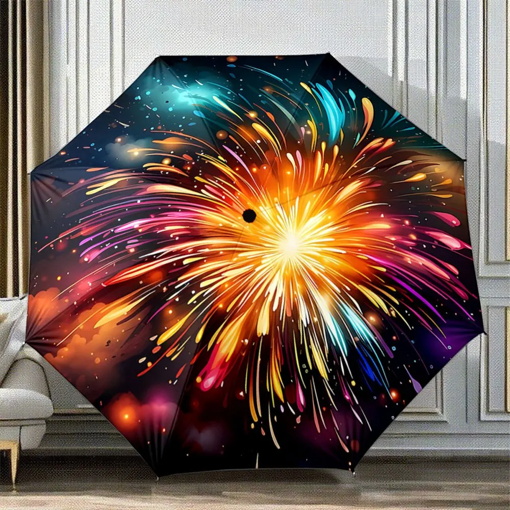 A Compact Folding Umbrella Featuring a Lively Fireworks Design. It'S a Convenient Outdoor Item, Perfect for Casual Outings And
A Compact Folding Umbrella Featuring a Lively Fireworks Design. It'S a Convenient Outdoor Item, Perfect for Casual Outings And