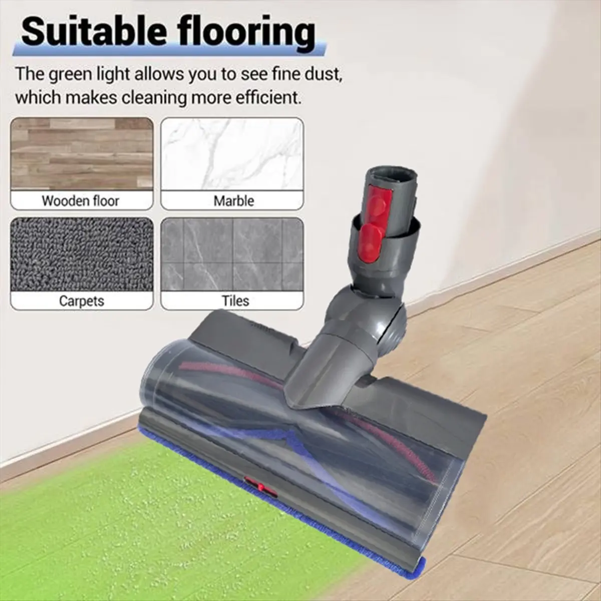 Direct Drive Brush Head for V7 V8 V10 V11 V15 G5 Vacuum Attachment with LED Dust Detection for Carpet Floor Clean
Direct Drive Brush Head for V7 V8 V10 V11 V15 G5 Vacuum Attachment with LED Dust Detection for Carpet Floor Clean