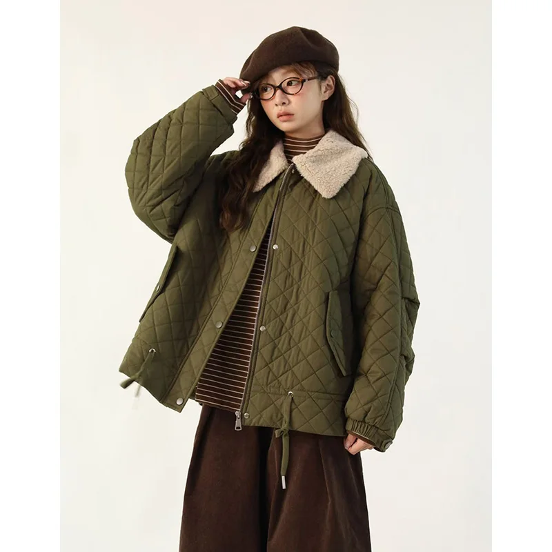 Sweet Sle Cotton Jaet Lamb Fur Collar Diamond Pattern Embroidery Long Sve Loose Fit Zipper Closure Winter Coat
Sweet Sle Cotton Jaet Lamb Fur Collar Diamond Pattern Embroidery Long Sve Loose Fit Zipper Closure Winter Coat