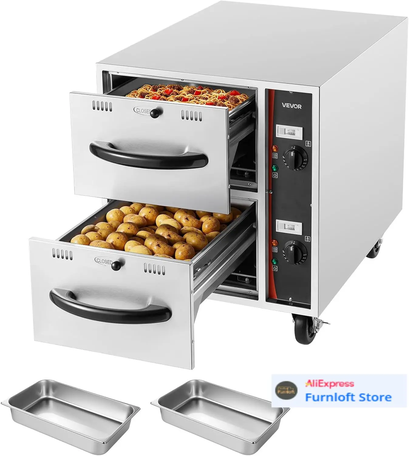 Commercial Electric Drawer Warmer,2 Full-Size Pan Stainless Steel Food Warmer,Freestanding Standard Warming Drawer Cabinet,85°F–
Commercial Electric Drawer Warmer,2 Full-Size Pan Stainless Steel Food Warmer,Freestanding Standard Warming Drawer Cabinet,85°F–