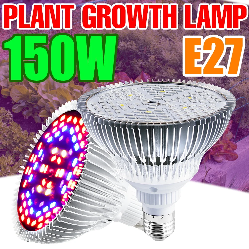 150W LED Grow Light Bulb E27/E26 Full Spectrum Plant Lamp E14 Indoor Potted Succulent Hydroponic Fruit Vegs Cultivation Lighting
150W LED Grow Light Bulb E27/E26 Full Spectrum Plant Lamp E14 Indoor Potted Succulent Hydroponic Fruit Vegs Cultivation Lighting
