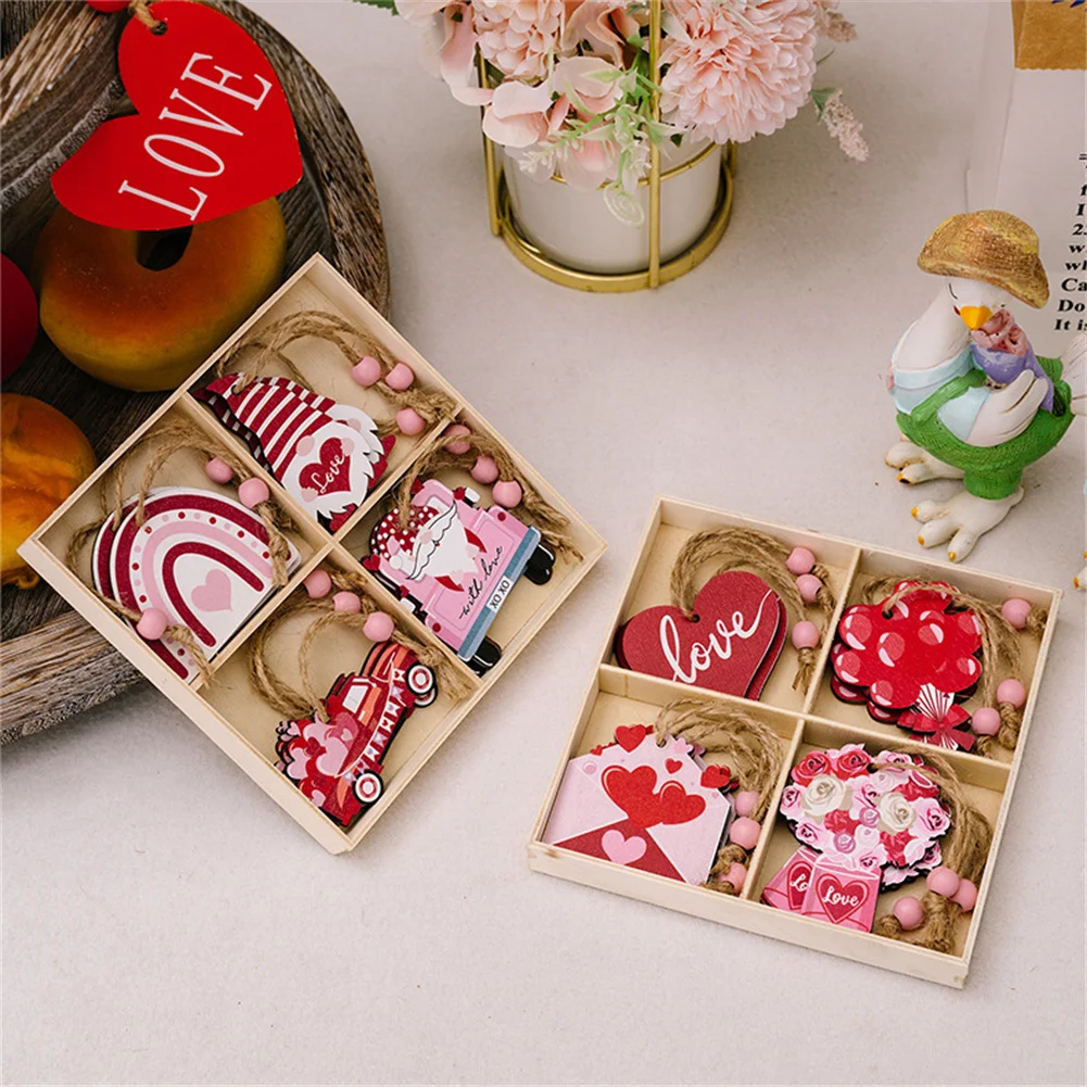 Valentine's Day Wood Ornaments With Ropes 12 Pcs Mini Valentines Ornaments 4 Styles Valentine's Day Party Decoration For Couples
Valentine's Day Wood Ornaments With Ropes 12 Pcs Mini Valentines Ornaments 4 Styles Valentine's Day Party Decoration For Couples
