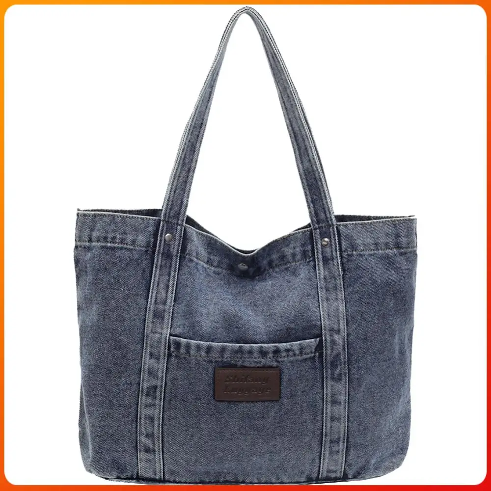 Женская джинсовая сумка через плечо, модная сумка-тоут большой вместимости, стильная сумка для покупок, дорожная сумка для активного отдыха
Женская джинсовая сумка через плечо, модная сумка-тоут большой вместимости, стильная сумка для покупок, дорожная сумка для активного отдыха