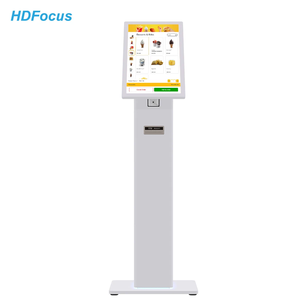 21.5" Automatic Touch Screen Kiosks With Terminal Printer Qr Code Scanner Self Service Ordering Machine Payment Kiosks
21.5" Automatic Touch Screen Kiosks With Terminal Printer Qr Code Scanner Self Service Ordering Machine Payment Kiosks