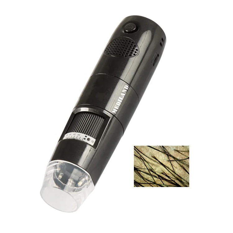 8LED Digital Wifi Microscope Dermatoscope ML-403UV with 200X Magnifications to Check sk in Hair Industrial and Agricultural Use
8LED Digital Wifi Microscope Dermatoscope ML-403UV with 200X Magnifications to Check sk in Hair Industrial and Agricultural Use