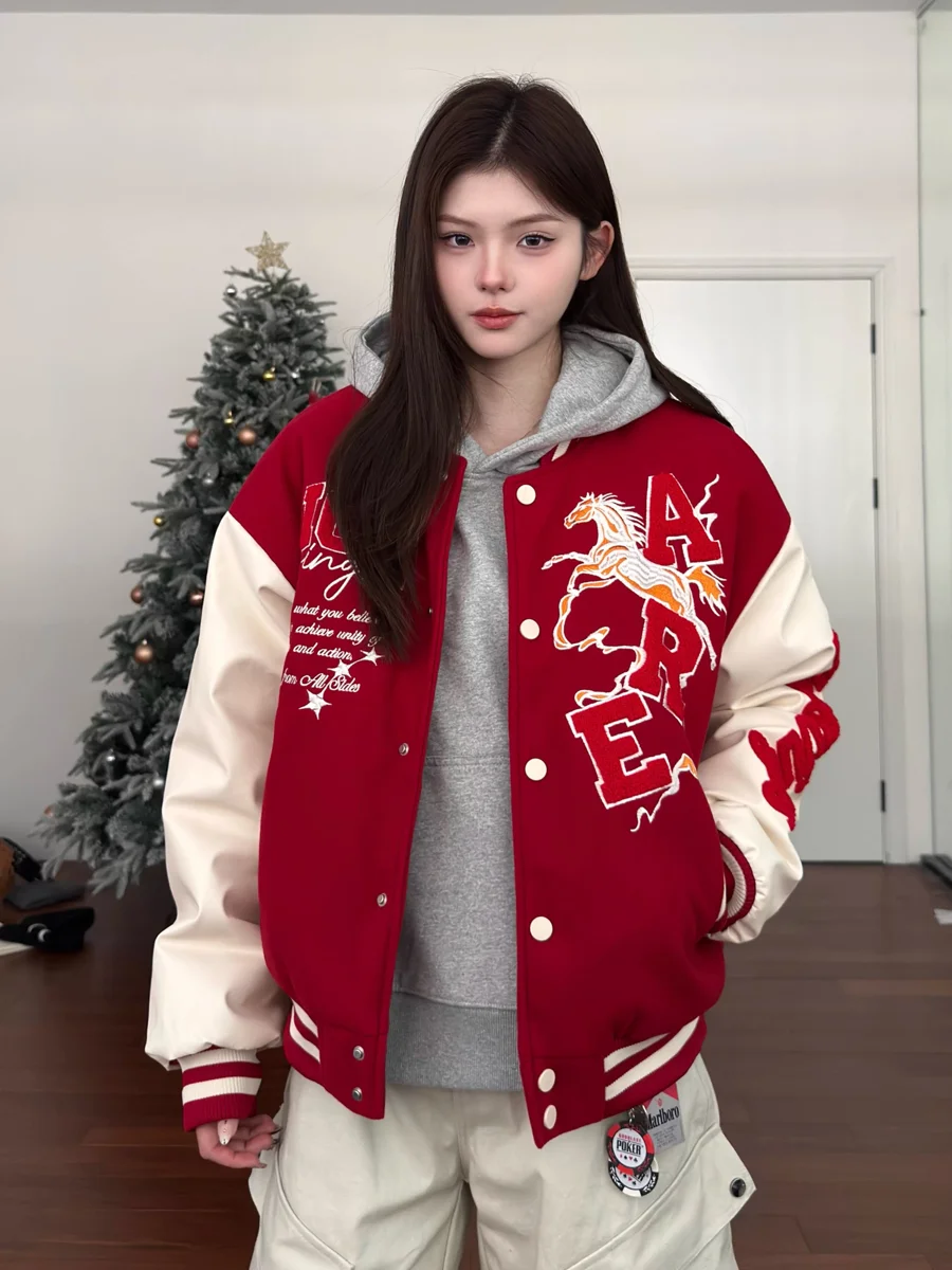 New Year 2026 Limited Edition Baseball Jacket Couple's Loose Casual Retro American Style Polyester Fiber Long Sleeve Button-Up
New Year 2026 Limited Edition Baseball Jacket Couple's Loose Casual Retro American Style Polyester Fiber Long Sleeve Button-Up