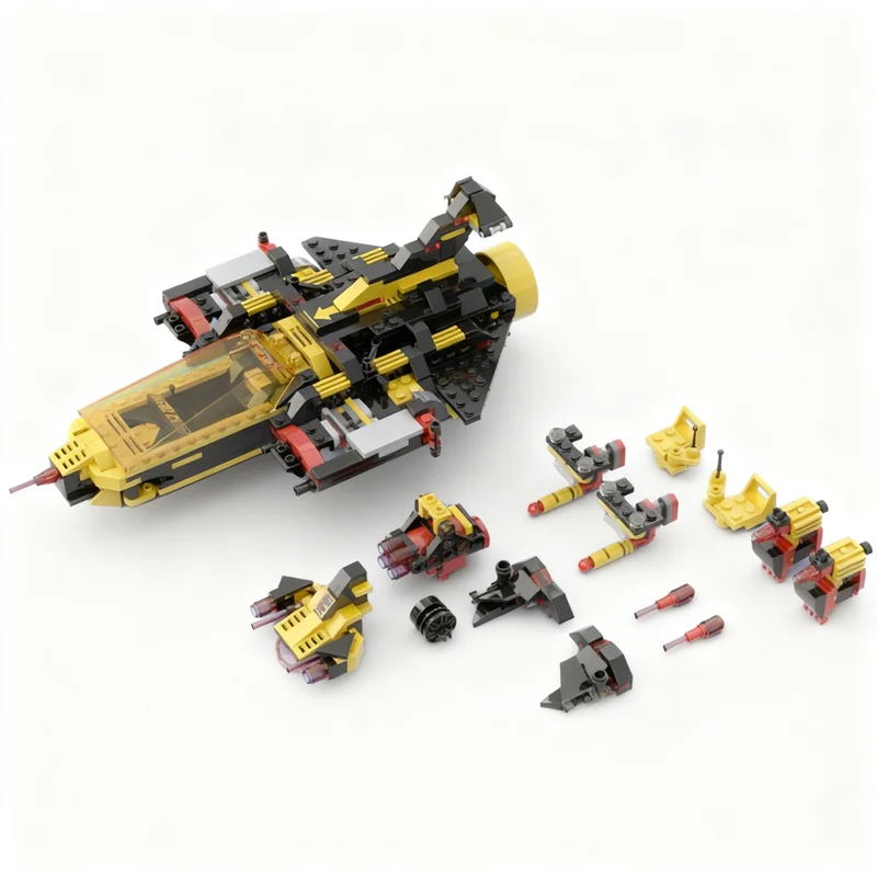 580PCS MOC Space Exploration Blacktron Support Fighter Model Building Block Architecture DIY Assembly Display Home Decor Gift
580PCS MOC Space Exploration Blacktron Support Fighter Model Building Block Architecture DIY Assembly Display Home Decor Gift
