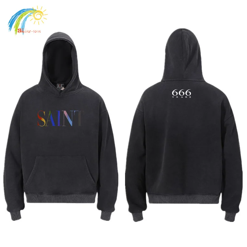 Classic Colorful Letters Logo Printing Saint Hoodie Men Women Casual Fashion Oversized Pullovers Vintage Washed Black Hooded
Classic Colorful Letters Logo Printing Saint Hoodie Men Women Casual Fashion Oversized Pullovers Vintage Washed Black Hooded