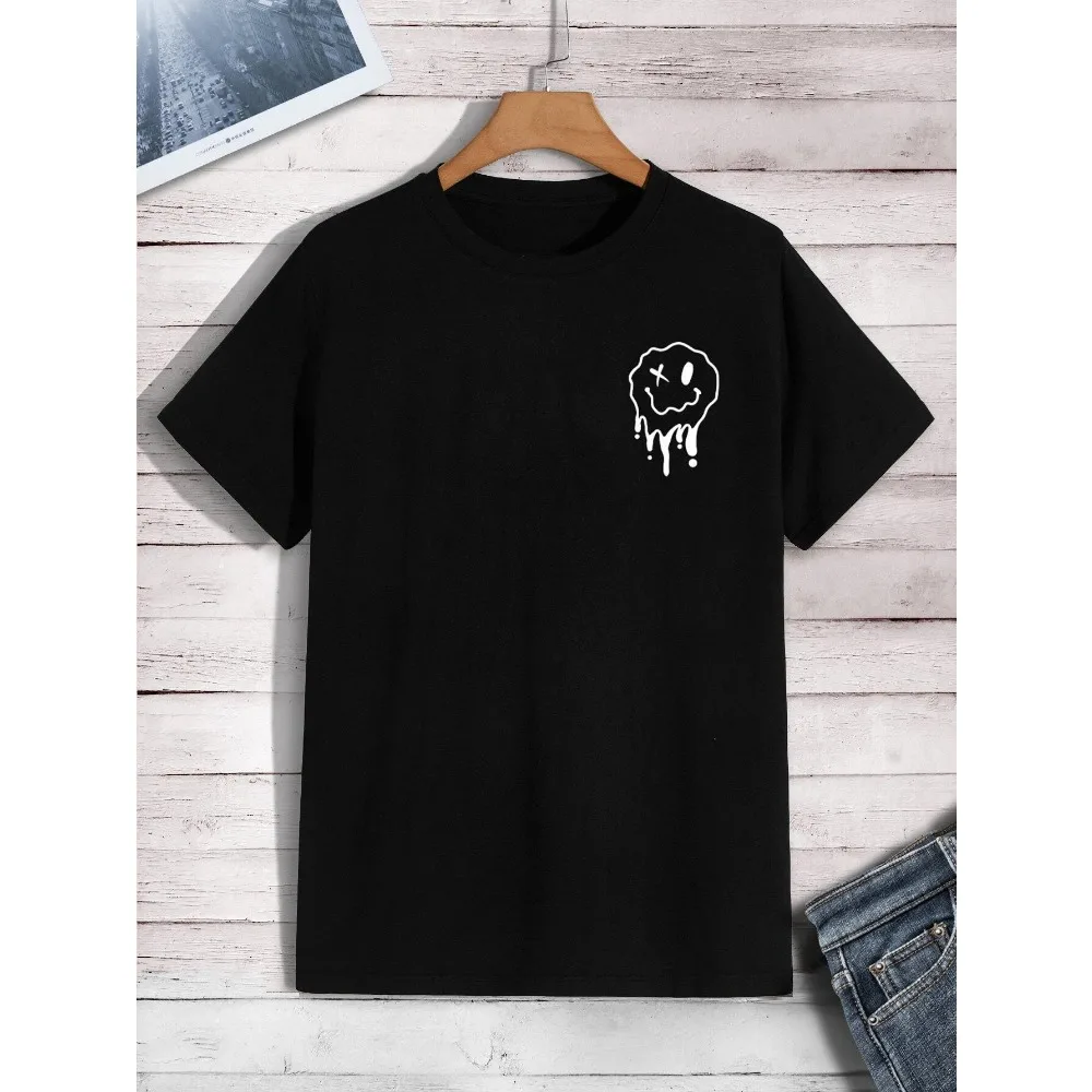 The T-shirt with a fun smiling face printed on it is melting, men's fashionable oversized T-shirt, summer cotton clothing, loose
The T-shirt with a fun smiling face printed on it is melting, men's fashionable oversized T-shirt, summer cotton clothing, loose