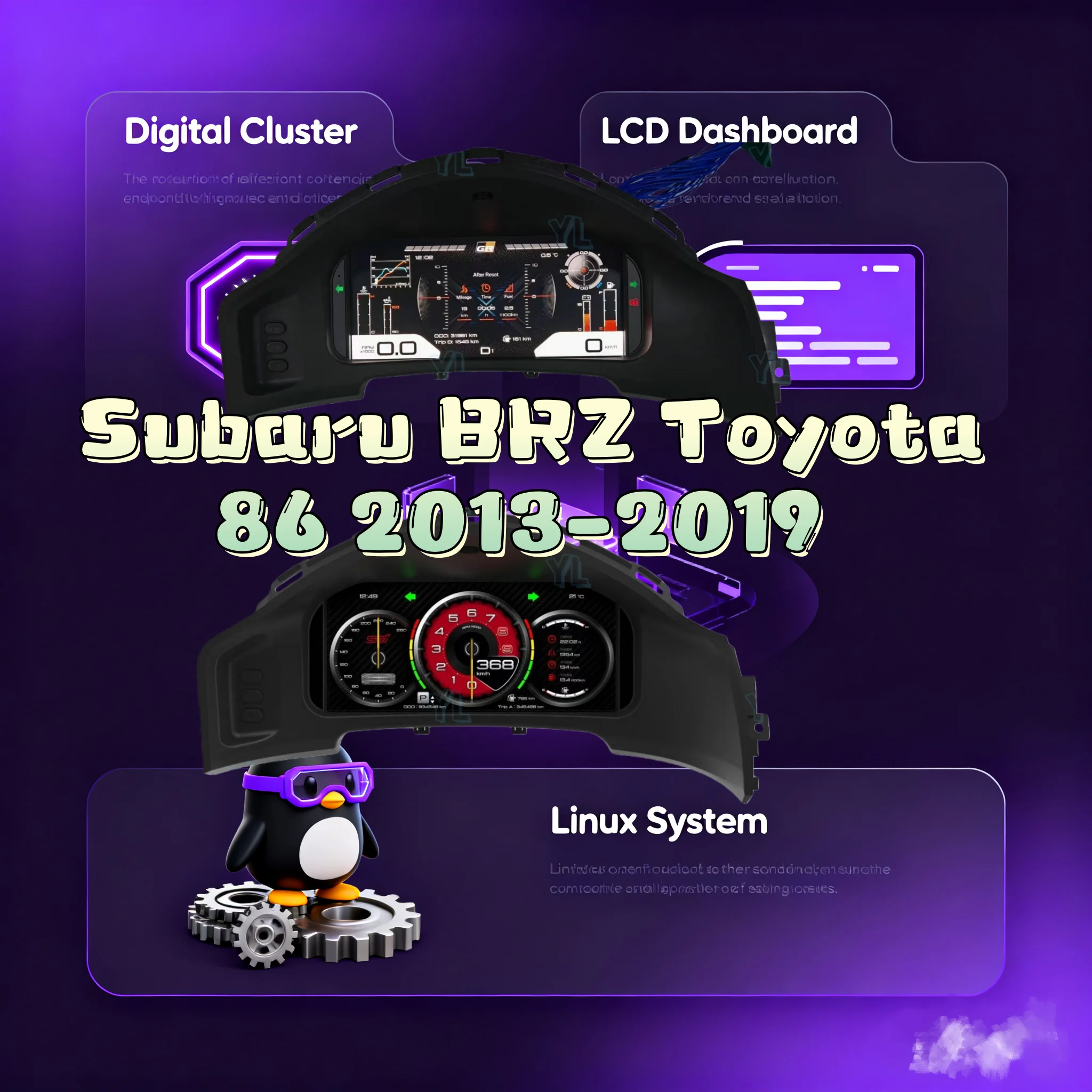 Цифровой кластер приборной панели для Subaru BRZ 2013-2019, автомобильный спидометр, ЖК-дисплей, панель инкументов, одометр, виртуальный блок кабины, измеритель Linux
Цифровой кластер приборной панели для Subaru BRZ 2013-2019, автомобильный спидометр, ЖК-дисплей, панель инкументов, одометр, виртуальный блок кабины, измеритель Linux