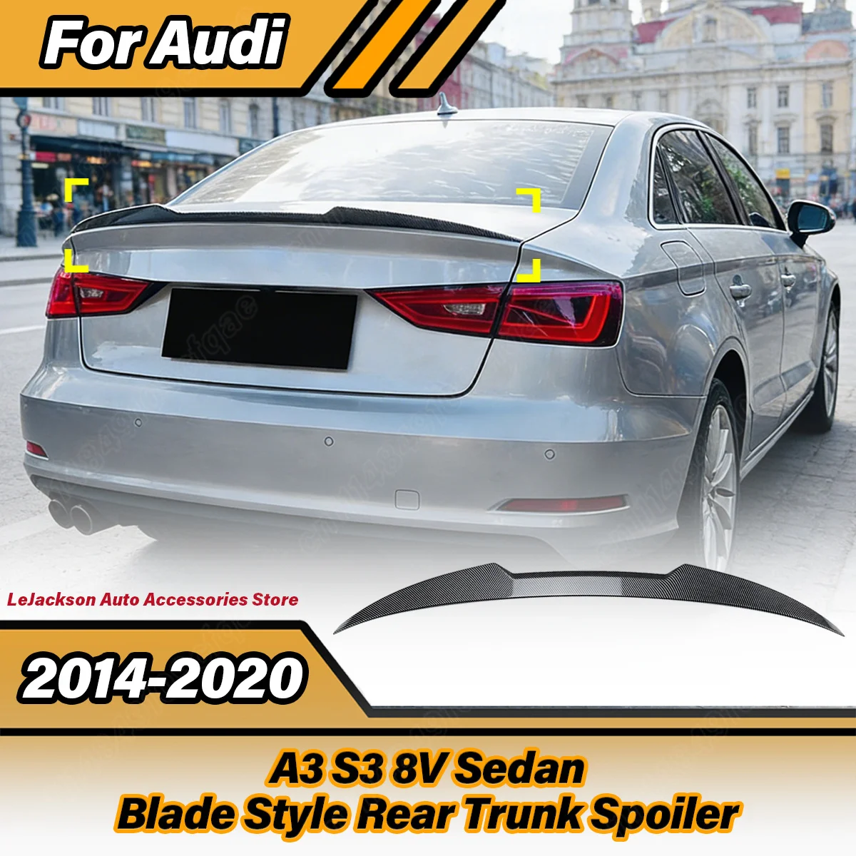 For Audi A3 S3 8V Sedan 2014 2015 2016 2017 2018 2019 2020 Automobile Blade Style Rear Trunk Spoiler Body Modification Kit
For Audi A3 S3 8V Sedan 2014 2015 2016 2017 2018 2019 2020 Automobile Blade Style Rear Trunk Spoiler Body Modification Kit