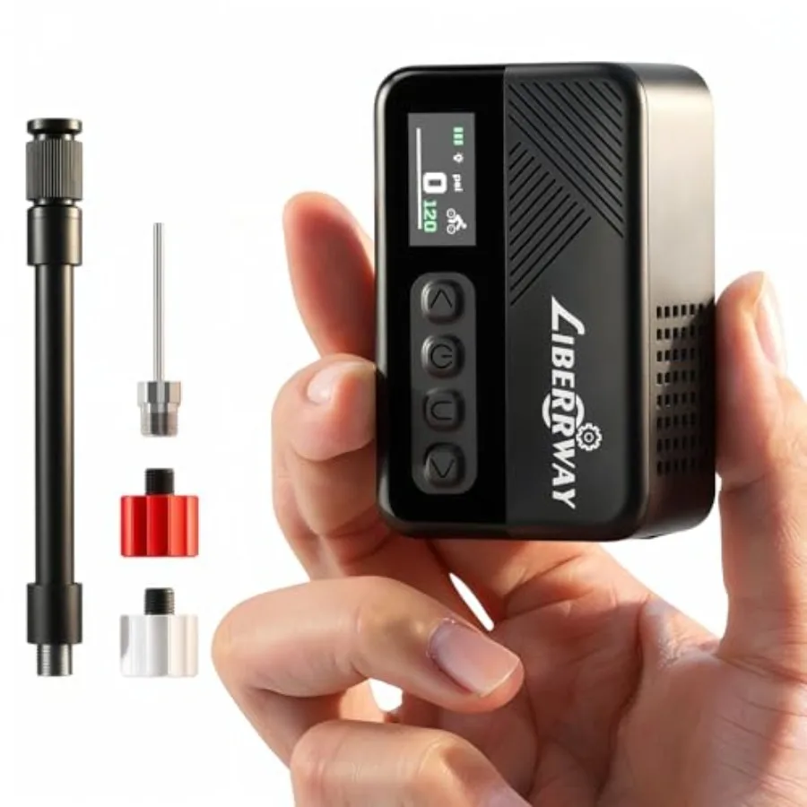 Mini Bike Tire Pump, 120 PSI Bicycle Pump with Guage, ±1 PSI Accuracy Auto-Stop Portable Electric Bike Air Pump with Presta and
Mini Bike Tire Pump, 120 PSI Bicycle Pump with Guage, ±1 PSI Accuracy Auto-Stop Portable Electric Bike Air Pump with Presta and
