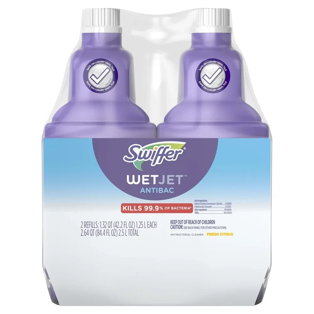 Wet Jet Antibacterial Floor Cleaner 42.2oz 2 Pack Fast Drying Citrus Scent Multi-Surface Cleaning Solution
Wet Jet Antibacterial Floor Cleaner 42.2oz 2 Pack Fast Drying Citrus Scent Multi-Surface Cleaning Solution