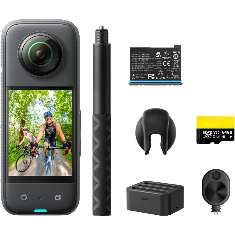 HOME.X3 Ultimate Kit - 360 Action Camera with Waterproof 2.29" Touchscreen, AI Editing, for Motorcycle, Wintersports
HOME.X3 Ultimate Kit - 360 Action Camera with Waterproof 2.29" Touchscreen, AI Editing, for Motorcycle, Wintersports
