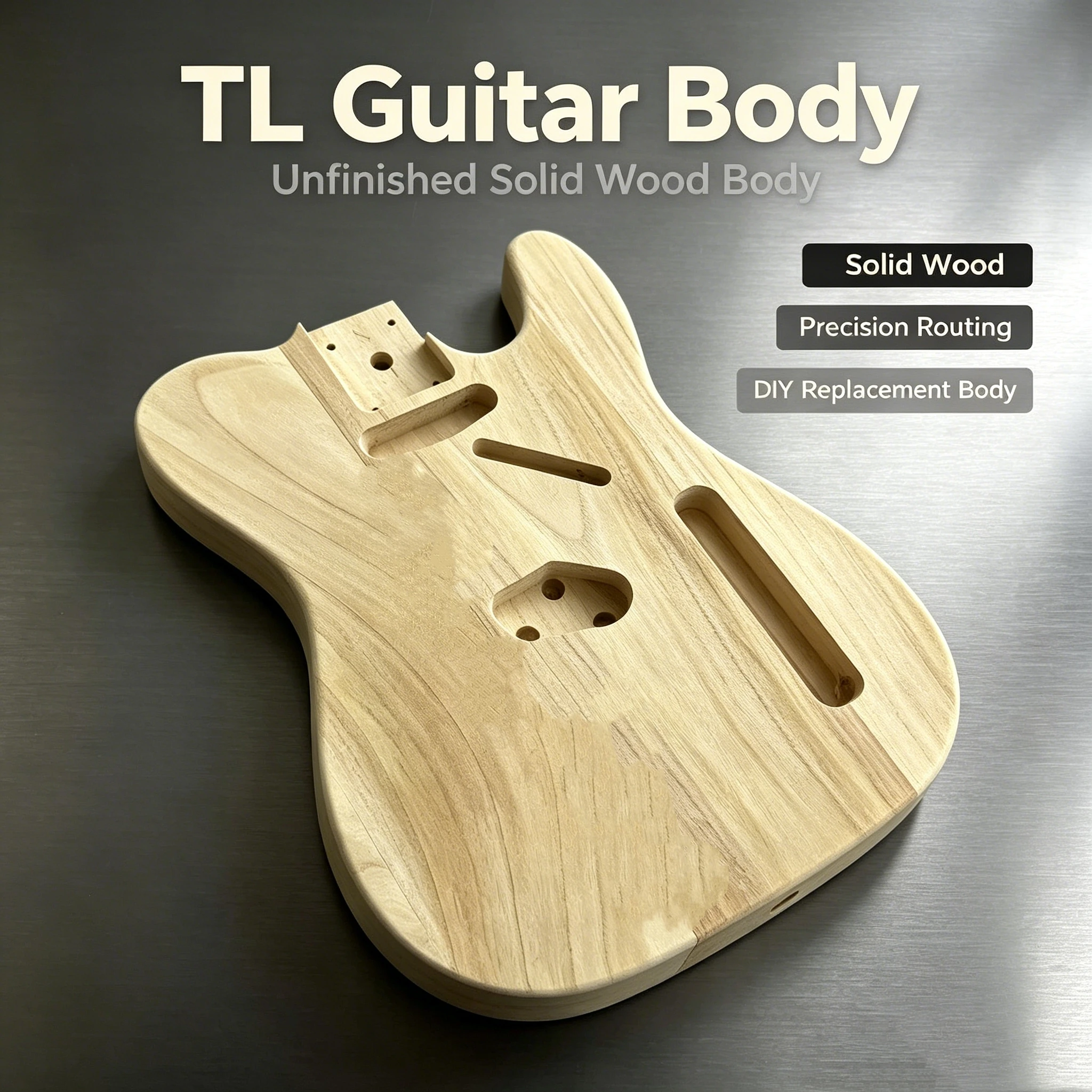Natural Unfinished Blank Tele TL Guitar Body Paulownia Wood Single Pickup Routing Raw Guitar Body For Luthier DIY Paint & Build
Natural Unfinished Blank Tele TL Guitar Body Paulownia Wood Single Pickup Routing Raw Guitar Body For Luthier DIY Paint & Build