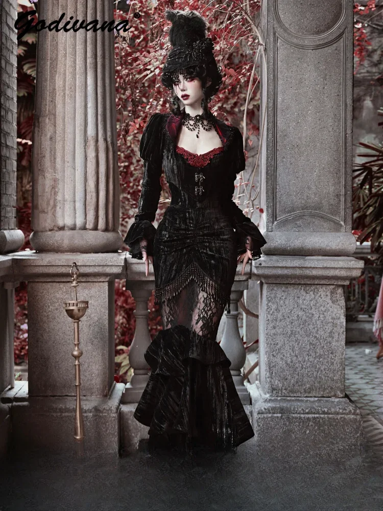 Gothic Vintage Autumn and Winter Female Velvet Spider Web Court Style Short Coat Cardigan Women's Cropped Jacket
Gothic Vintage Autumn and Winter Female Velvet Spider Web Court Style Short Coat Cardigan Women's Cropped Jacket