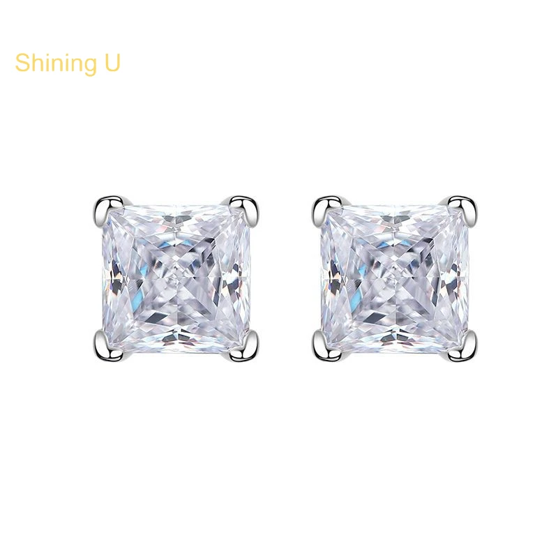 Женские серьги-гвоздики из серебра 925 пробы, 6 х6 мм 
Женские серьги-гвоздики из серебра 925 пробы, 6 х6 мм