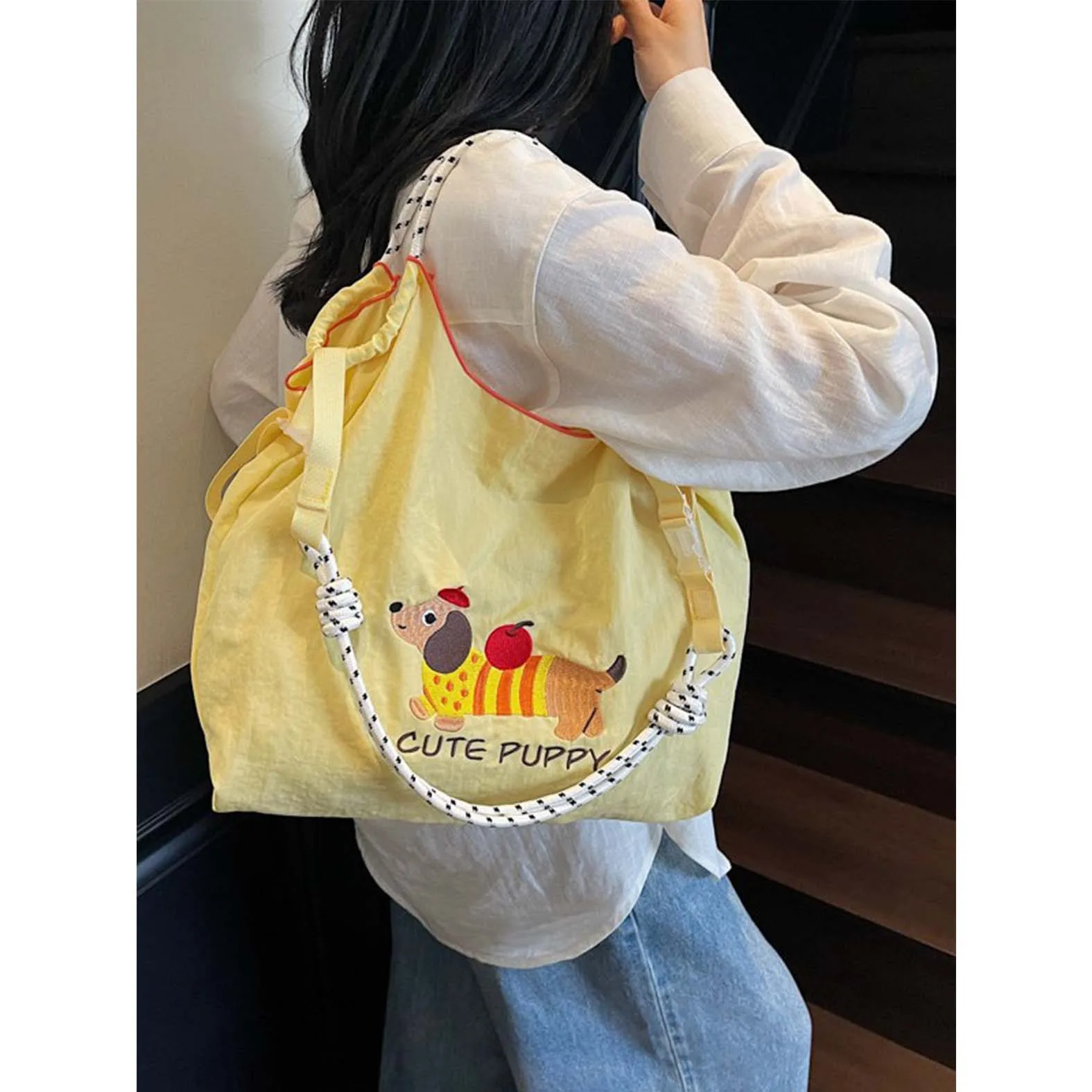 Japanese Cute Embroidered Sausage Dog Tote Bag for Women 2025 New Large Capacity Versatile Commuter Single Shoulder Crossbody Ba
Japanese Cute Embroidered Sausage Dog Tote Bag for Women 2025 New Large Capacity Versatile Commuter Single Shoulder Crossbody Ba