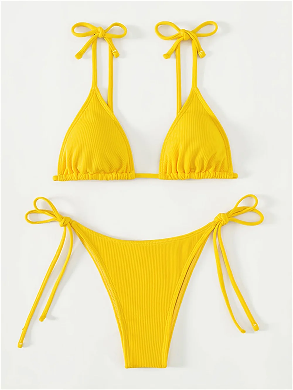 Para Praia Yellow Brazilian Bikini Micro Swimwear Lace Up Halter Swimsuit Women Sexy Biquini 2025 Thong Bikini Set Bathing Suit
Para Praia Yellow Brazilian Bikini Micro Swimwear Lace Up Halter Swimsuit Women Sexy Biquini 2025 Thong Bikini Set Bathing Suit