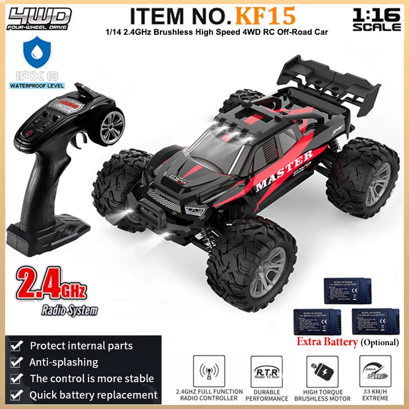 Новый KF15 1:16 RC Car 2.4G 4WD 33KM/H Высокоскоростной грузовик с дистанционным управлением для пустыни Внедорожный электрический дрифт Гоночный автомобиль Детская игрушка в подарок
Новый KF15 1:16 RC Car 2.4G 4WD 33KM/H Высокоскоростной грузовик с дистанционным управлением для пустыни Внедорожный электрический дрифт Гоночный автомобиль Детская игрушка в подарок