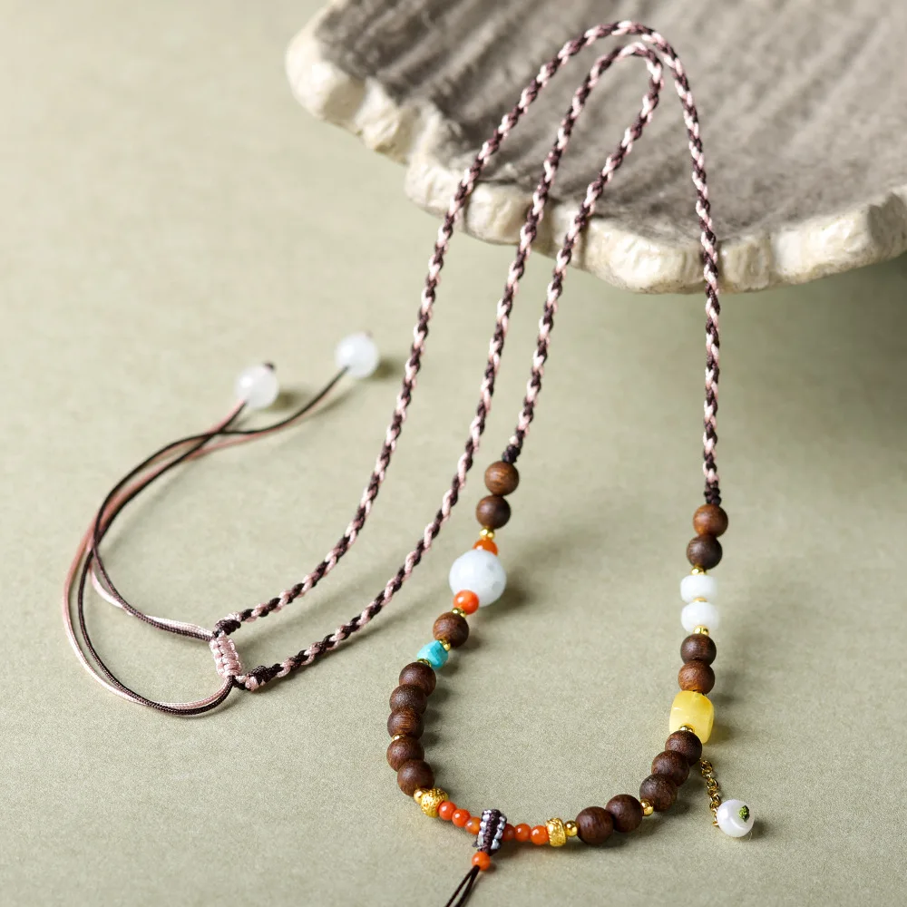 Handcrafted Universal Pendant Cord with Jadeite, Amber, South Red, and Agate - New Chinese Style Necklace Cord
Handcrafted Universal Pendant Cord with Jadeite, Amber, South Red, and Agate - New Chinese Style Necklace Cord