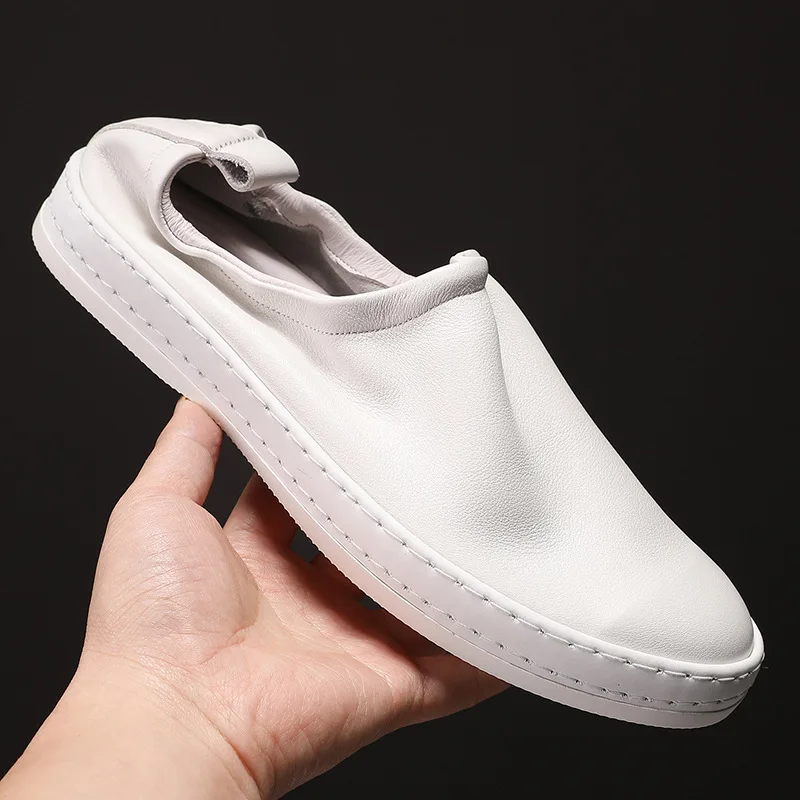 Men's Summer Casual White Leather Slip-On Loafers | Breathable Lightweight Lazy Shoes | Korean Trendy Versatile Comfort Footwear
Men's Summer Casual White Leather Slip-On Loafers | Breathable Lightweight Lazy Shoes | Korean Trendy Versatile Comfort Footwear