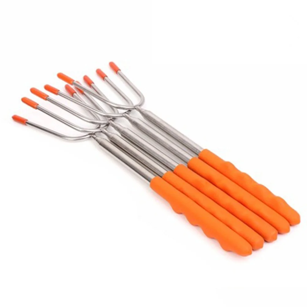 5Pcs Telescoping Roasting Sticks Non-slip Stainless Steel Skewers BBQ Smore Forks with Silicon Handle Campfire Cooking Utensils
5Pcs Telescoping Roasting Sticks Non-slip Stainless Steel Skewers BBQ Smore Forks with Silicon Handle Campfire Cooking Utensils