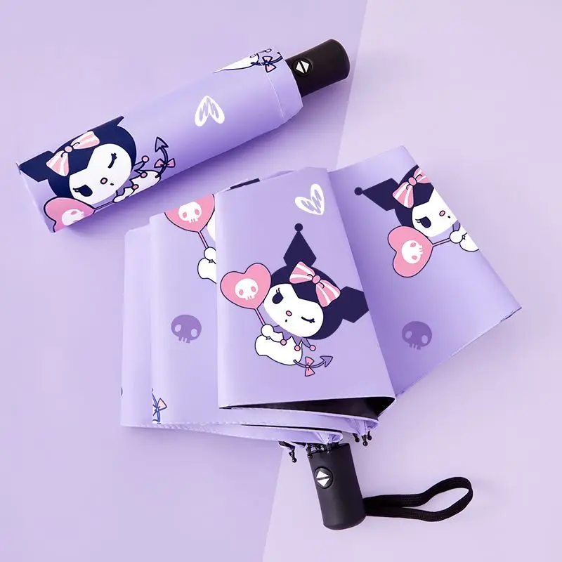 Kuromi Automatic Umbrella Kawaii Sanrioed Anime Students Folding Sunshade Sun Girl Heart Sweet Cute Cartoon Gift for Kids
Kuromi Automatic Umbrella Kawaii Sanrioed Anime Students Folding Sunshade Sun Girl Heart Sweet Cute Cartoon Gift for Kids