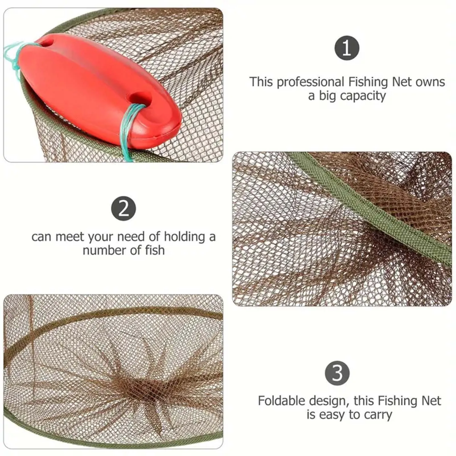 Portable Folding Fishing Net 50/80/100cm Deep Fishing Mesh For Carp Crucian Shrimp Crab Outdoor Durable Nylon Fishing Mesh
Portable Folding Fishing Net 50/80/100cm Deep Fishing Mesh For Carp Crucian Shrimp Crab Outdoor Durable Nylon Fishing Mesh