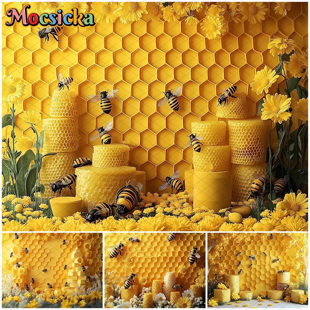 Mocsicka Yellow Honeycomb Wall Photography Background Honey Bees Flower Pattern Decoration Birthday Party Backdrop Studio Banner
Mocsicka Yellow Honeycomb Wall Photography Background Honey Bees Flower Pattern Decoration Birthday Party Backdrop Studio Banner