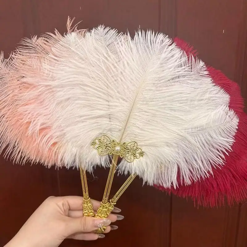 Lolita Vintage Round Ostrich Fan Hollow Golden Handle Elegant Handheld Fan For Lady Wedding Dance Party Cosplay Decor
Lolita Vintage Round Ostrich Fan Hollow Golden Handle Elegant Handheld Fan For Lady Wedding Dance Party Cosplay Decor