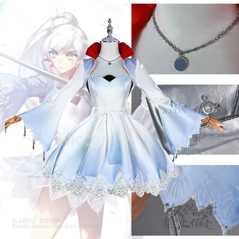 White Weiss Schnee Cosplay Costume Full Set Halloween Carnival Party Play Role Uniform Clothes Female Halloween Party Customized
White Weiss Schnee Cosplay Costume Full Set Halloween Carnival Party Play Role Uniform Clothes Female Halloween Party Customized